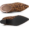 image:imageAllegra K Womens Chunky Heels Pointy Toe Ankle BootsLeopard