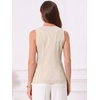 image:imageAllegra K Womens Cotton Linen Suit Vest Top Summer Sleeveless BlazerBeige Apricot