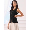 image:imageAllegra K Womens Cotton Linen Suit Vest Top Summer Sleeveless BlazerBlack