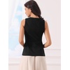 image:imageAllegra K Womens Cotton Linen Suit Vest Top Summer Sleeveless BlazerBlack