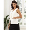 image:imageAllegra K Womens Cotton Linen Suit Vest Top Summer Sleeveless BlazerCream White