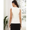 image:imageAllegra K Womens Cotton Linen Suit Vest Top Summer Sleeveless BlazerCream White