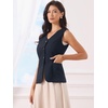 image:imageAllegra K Womens Cotton Linen Suit Vest Top Summer Sleeveless BlazerNavy Blue