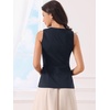 image:imageAllegra K Womens Cotton Linen Suit Vest Top Summer Sleeveless BlazerNavy Blue
