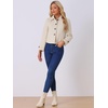 image:imageAllegra K Womens Crop Pea Coat Turn Down Single Breasted Winter OutwearBeige