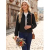 image:imageAllegra K Womens Crop Pea Coat Turn Down Single Breasted Winter OutwearBlack