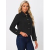 image:imageAllegra K Womens Crop Pea Coat Turn Down Single Breasted Winter OutwearBlack