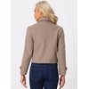 image:imageAllegra K Womens Crop Pea Coat Turn Down Single Breasted Winter OutwearDark Beige