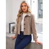 image:imageAllegra K Womens Crop Pea Coat Turn Down Single Breasted Winter OutwearDark Beige
