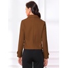image:imageAllegra K Womens Crop Pea Coat Turn Down Single Breasted Winter OutwearDark Brown