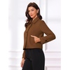 image:imageAllegra K Womens Crop Pea Coat Turn Down Single Breasted Winter OutwearDark Brown
