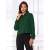 image:imageAllegra K Womens Crop Pea Coat Turn Down Single Breasted Winter OutwearDark Green
