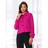 image:imageAllegra K Womens Crop Pea Coat Turn Down Single Breasted Winter OutwearHot Pink