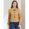 image:imageAllegra K Womens Crop Pea Coat Turn Down Single Breasted Winter OutwearKhaki