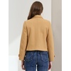 image:imageAllegra K Womens Crop Pea Coat Turn Down Single Breasted Winter OutwearKhaki