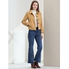 image:imageAllegra K Womens Crop Pea Coat Turn Down Single Breasted Winter OutwearKhaki