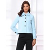 image:imageAllegra K Womens Crop Pea Coat Turn Down Single Breasted Winter OutwearLight Blue