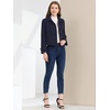 image:imageAllegra K Womens Crop Pea Coat Turn Down Single Breasted Winter OutwearNavy Blue