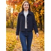 image:imageAllegra K Womens Crop Pea Coat Turn Down Single Breasted Winter OutwearNavy Blue