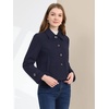 image:imageAllegra K Womens Crop Pea Coat Turn Down Single Breasted Winter OutwearNavy Blue