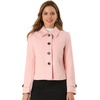 image:imageAllegra K Womens Crop Pea Coat Turn Down Single Breasted Winter OutwearPink