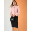 image:imageAllegra K Womens Crop Pea Coat Turn Down Single Breasted Winter OutwearPink