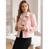 image:imageAllegra K Womens Crop Pea Coat Turn Down Single Breasted Winter OutwearPink