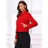 image:imageAllegra K Womens Crop Pea Coat Turn Down Single Breasted Winter OutwearRed
