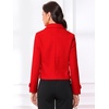 image:imageAllegra K Womens Crop Pea Coat Turn Down Single Breasted Winter OutwearRed