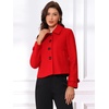 image:imageAllegra K Womens Crop Pea Coat Turn Down Single Breasted Winter OutwearRed
