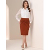 image:imageAllegra K Womens Dressy Bodycon Wrap Skirt Business Casual Pencil SkirtsCaramel
