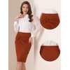 image:imageAllegra K Womens Dressy Bodycon Wrap Skirt Business Casual Pencil SkirtsCaramel