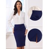 image:imageAllegra K Womens Dressy Bodycon Wrap Skirt Business Casual Pencil SkirtsDark Blue