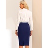 image:imageAllegra K Womens Dressy Bodycon Wrap Skirt Business Casual Pencil SkirtsDark Blue
