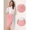 image:imageAllegra K Womens Dressy Bodycon Wrap Skirt Business Casual Pencil SkirtsPink