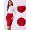 image:imageAllegra K Womens Dressy Bodycon Wrap Skirt Business Casual Pencil SkirtsRed
