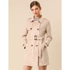 image:imageAllegra K Womens Faux Suede Trench Coat Double Breasted Jacket with BeltApricot
