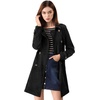 image:imageAllegra K Womens Faux Suede Trench Coat Double Breasted Jacket with BeltBlack
