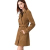 image:imageAllegra K Womens Faux Suede Trench Coat Double Breasted Jacket with BeltBrown