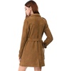image:imageAllegra K Womens Faux Suede Trench Coat Double Breasted Jacket with BeltBrown