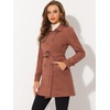 image:imageAllegra K Womens Faux Suede Trench Coat Double Breasted Jacket with BeltCaramel