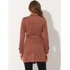 image:imageAllegra K Womens Faux Suede Trench Coat Double Breasted Jacket with BeltCaramel
