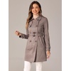 image:imageAllegra K Womens Faux Suede Trench Coat Double Breasted Jacket with BeltDark Beige