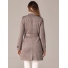 image:imageAllegra K Womens Faux Suede Trench Coat Double Breasted Jacket with BeltDark Beige