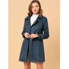image:imageAllegra K Womens Faux Suede Trench Coat Double Breasted Jacket with BeltDark Blue