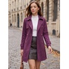 image:imageAllegra K Womens Faux Suede Trench Coat Double Breasted Jacket with BeltDark Purple