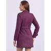 image:imageAllegra K Womens Faux Suede Trench Coat Double Breasted Jacket with BeltDark Purple