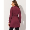 image:imageAllegra K Womens Faux Suede Trench Coat Double Breasted Jacket with BeltDeep Red