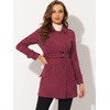 image:imageAllegra K Womens Faux Suede Trench Coat Double Breasted Jacket with BeltDeep Red