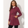 image:imageAllegra K Womens Faux Suede Trench Coat Double Breasted Jacket with BeltDeep Red